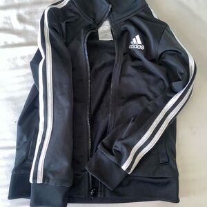 Adidas Black Track Jacket with White Stripes
